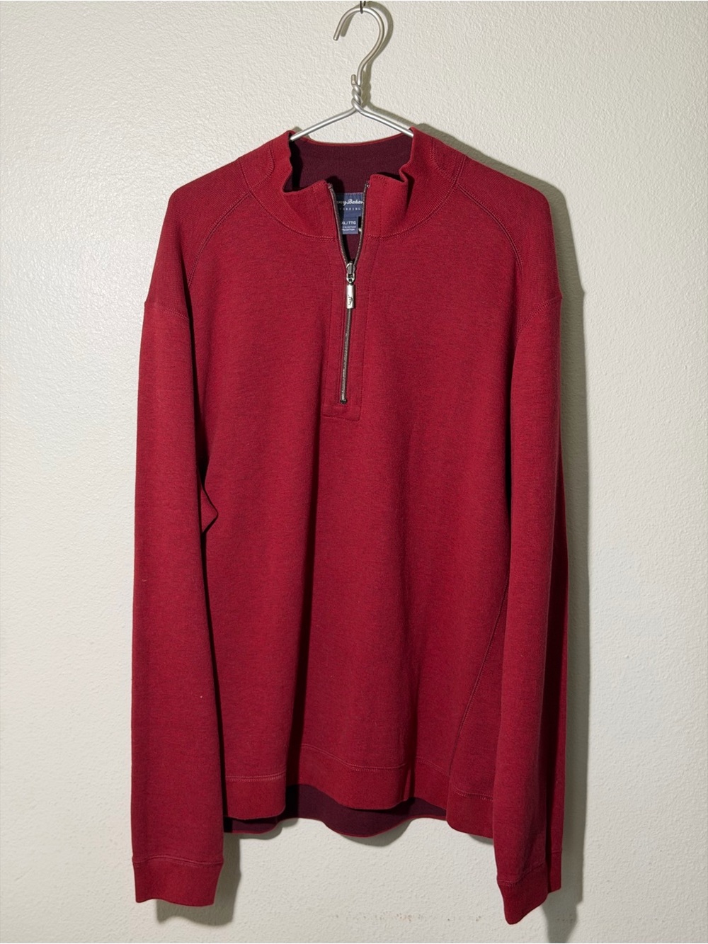 Tommy Bahama Reversible 1/4 Zip Pullover Sweater Men’s XXL 2XL Red Soft Stretch